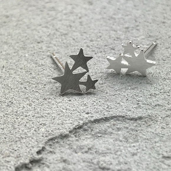 Starry night sterling silver studs earrings - Picture 6 of 8